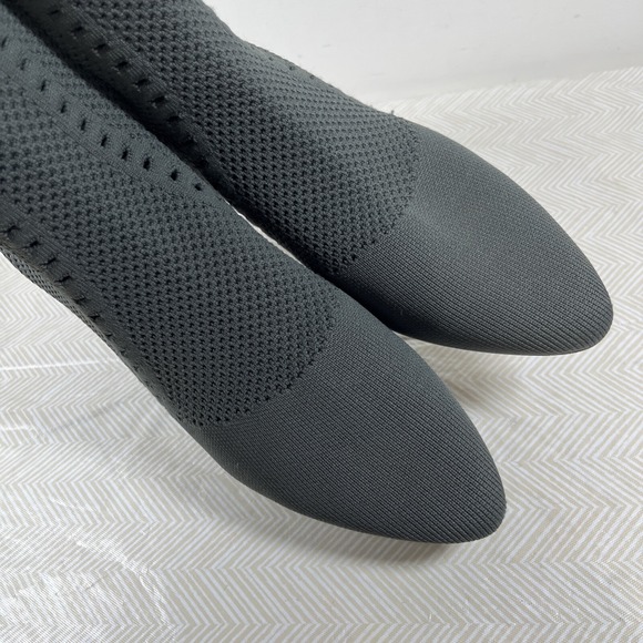 Eileen Fisher Womens 8.5 Sock Boot Gray Purl Stretch Knit Ankle Bootie Recycle - Picture 9 of 16